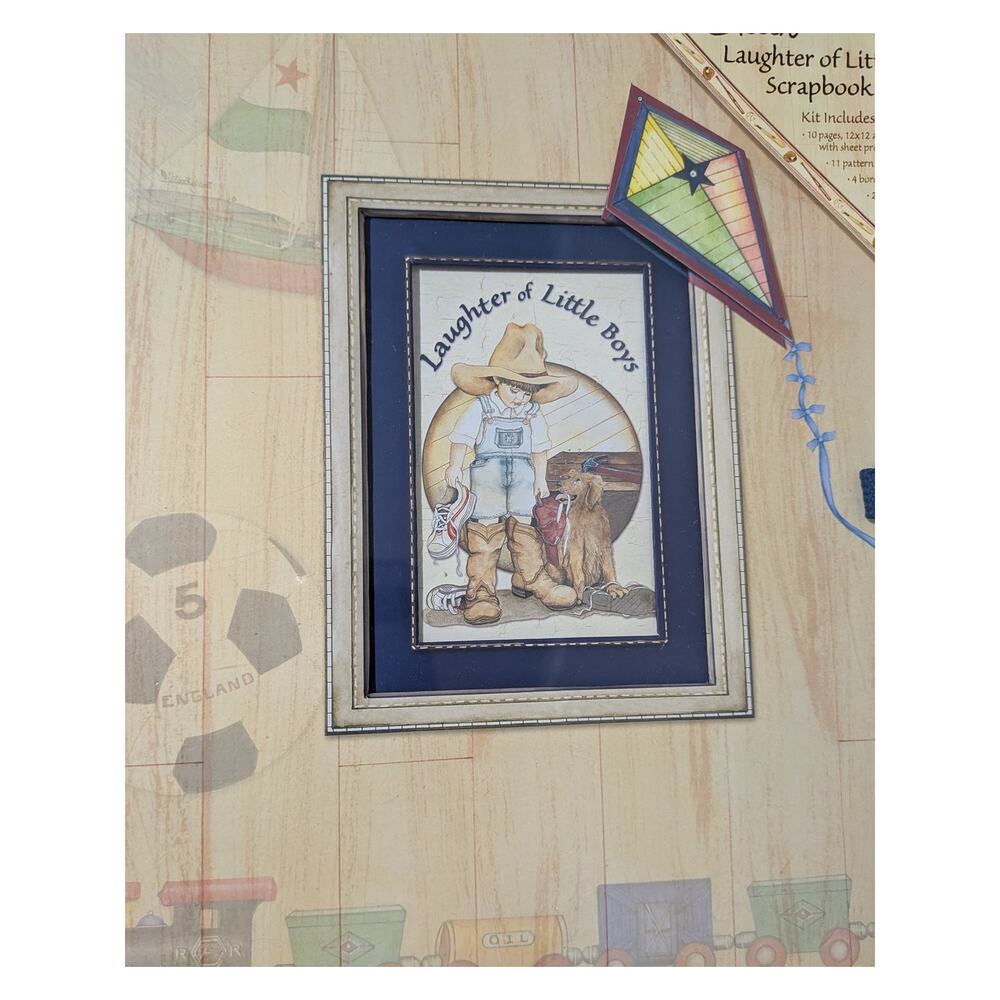 Unused Open Box Sue Skeen "Laughter of Little Boys" 12x12 Scrapbook Kit Album - Picture 2 of 9